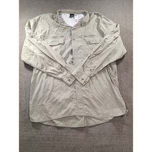 The North Face Nylon Fishing Safari Button Down Shirt Mens Large Light Green‎